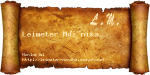 Leimeter Mónika névjegykártya